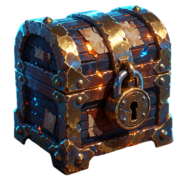 Lille messingb&aring;ndet skattekiste med h&aelig;ngel&aring;s og guldlys fra s&oslash;mmene - fredagens Fortune Chest Friday